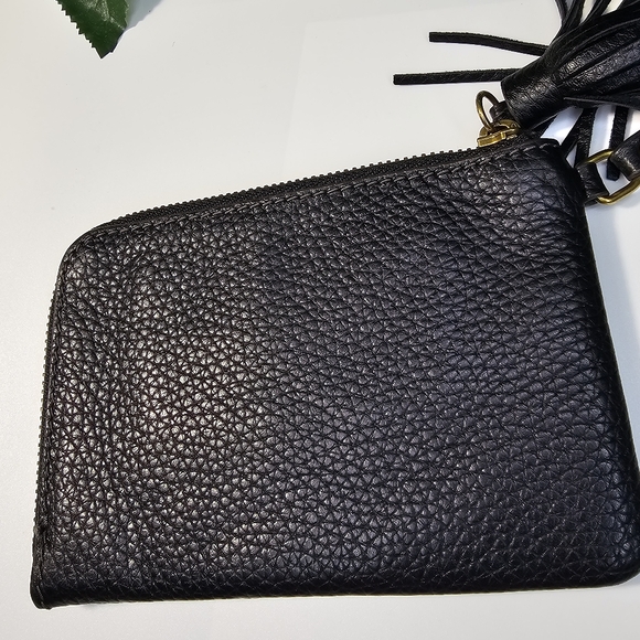 - Fossil Wristlet Wallet Pebble Genuine Leather in Black Sz Small - Picture 2 of 11